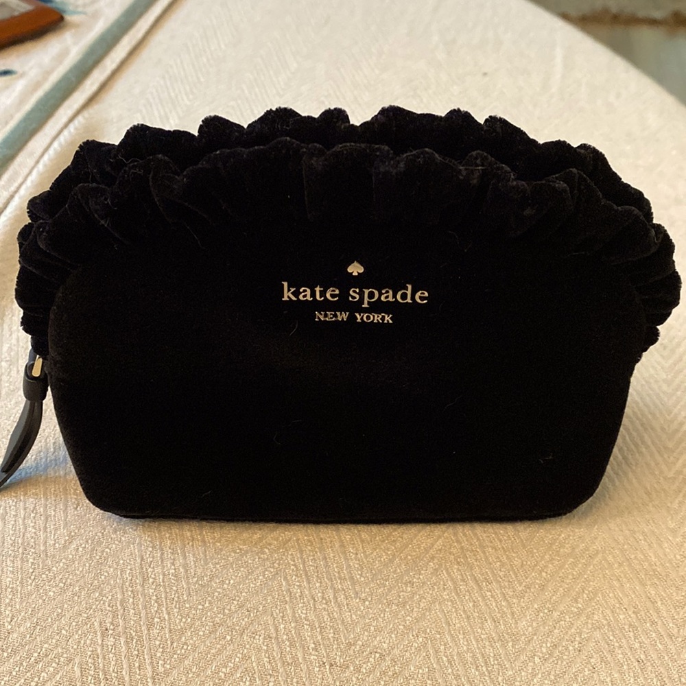 New Kate Spade black velvet clutch